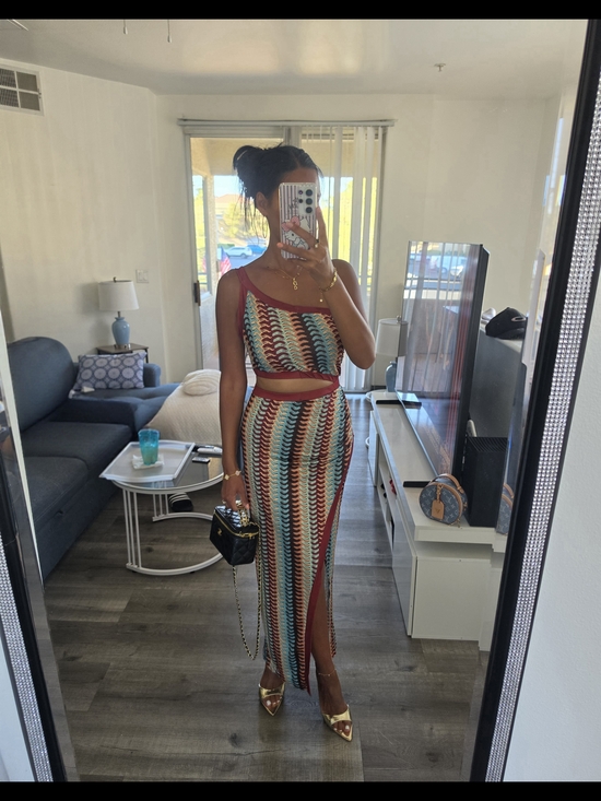 rhapsodielle Dresses & Skirts - Multicolor Two-Piece Set - Tank Crop Top & Maxi Skirt